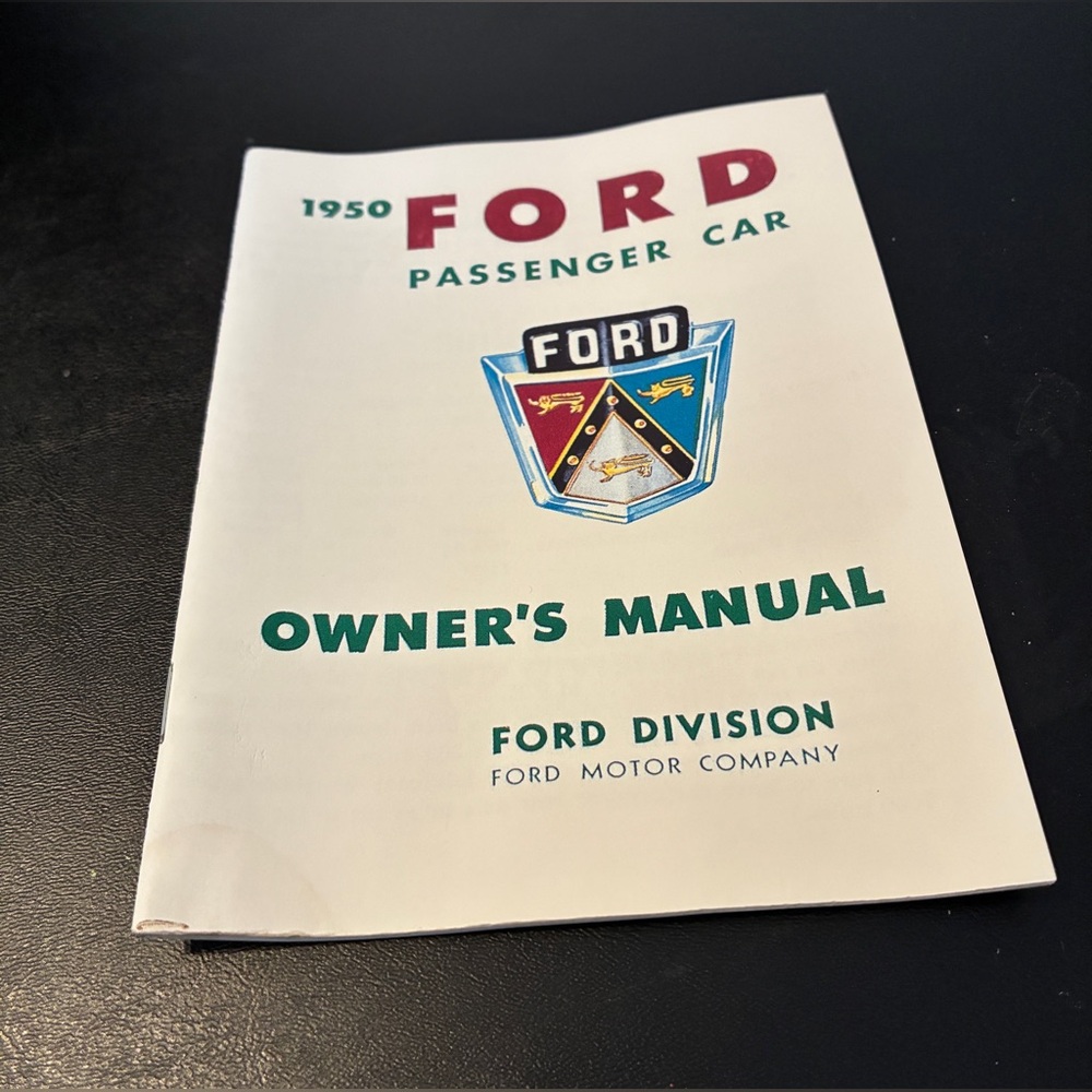 Ford 1950 Passenger Car Owner's Manual - Red and Black Text